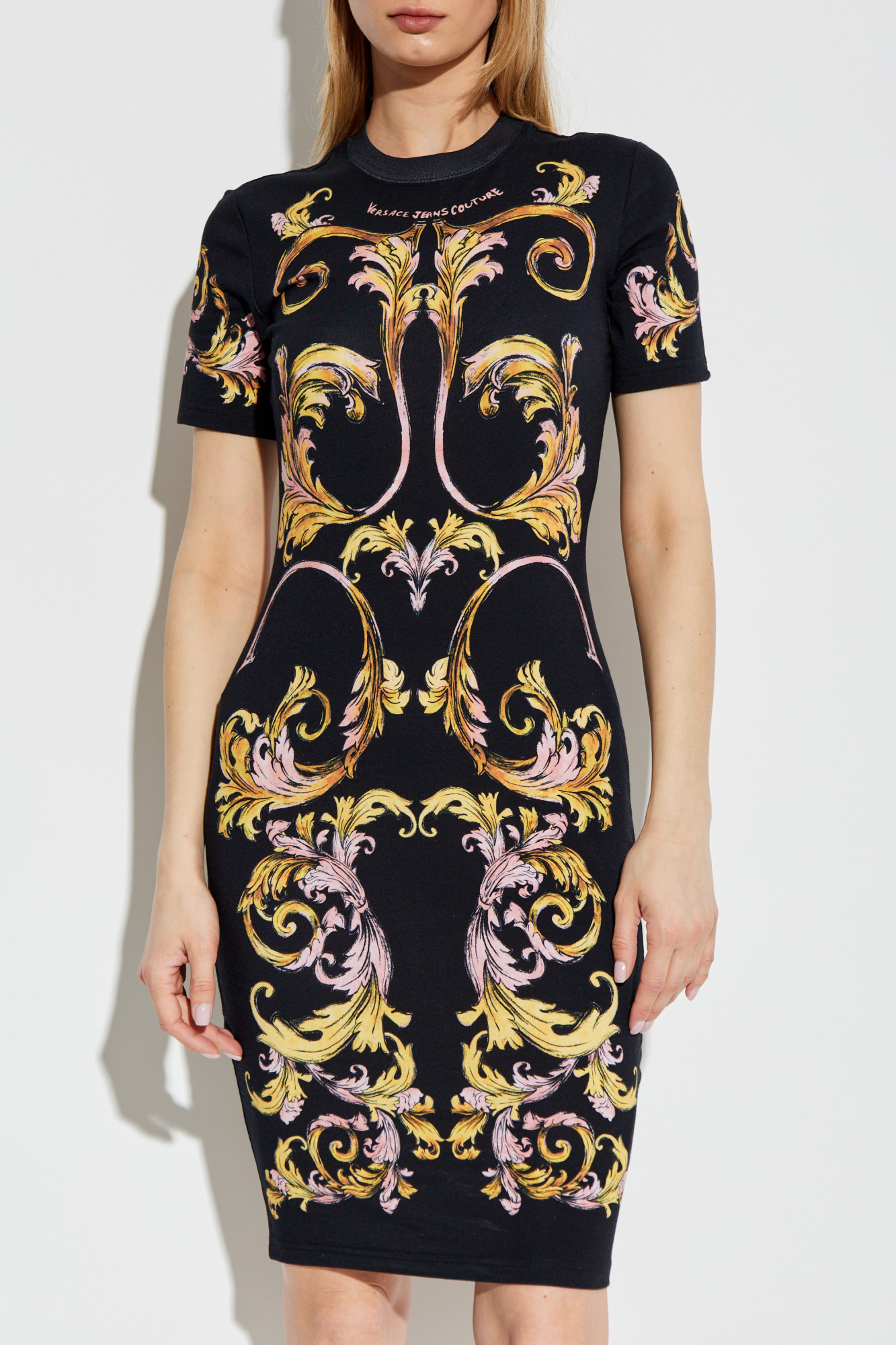 ワンピース VERSACE JEANS COUTURE Woman Dress Black 78HAO9P6JS473 G89 Black Dress with Barocco print Versace Jeans Couture - Vitkac AS